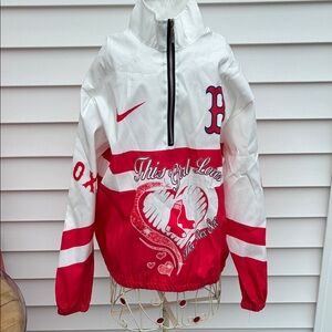 Women’s Red and White Jacket